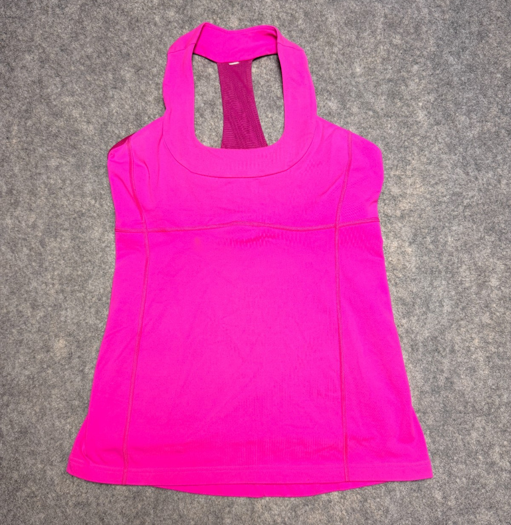 Lululemon Shirt Womens 6/8 Pink Racer Back Tank Top Athletic Gym Fitness